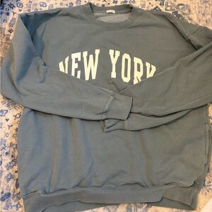 Brandy Melville Gray New York Crewneck Sweater